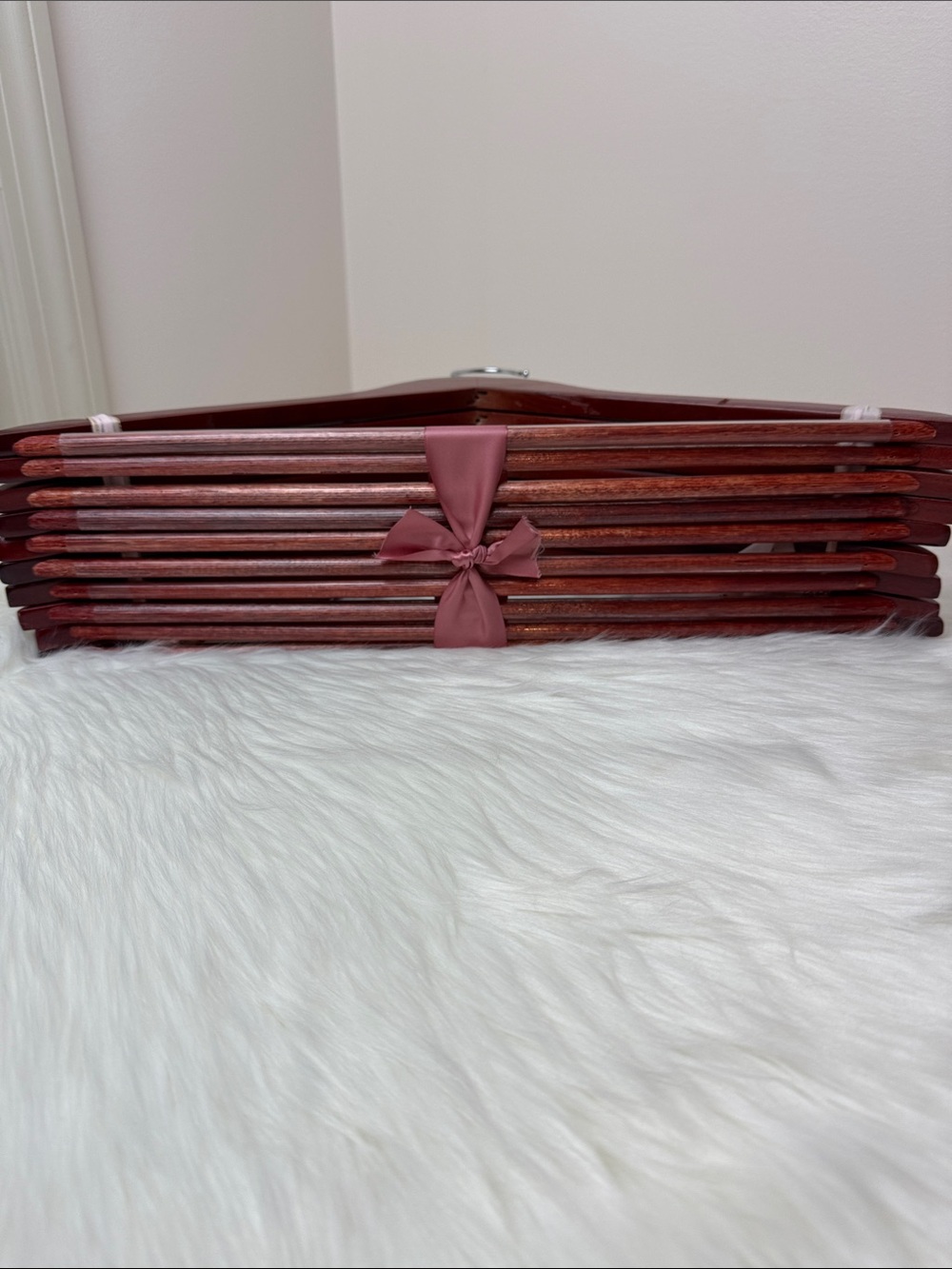 Brookstone Premium Wooden Suit Hangers in Dark Mahogany Cherry - Set of 10 - Picture 5 of 13